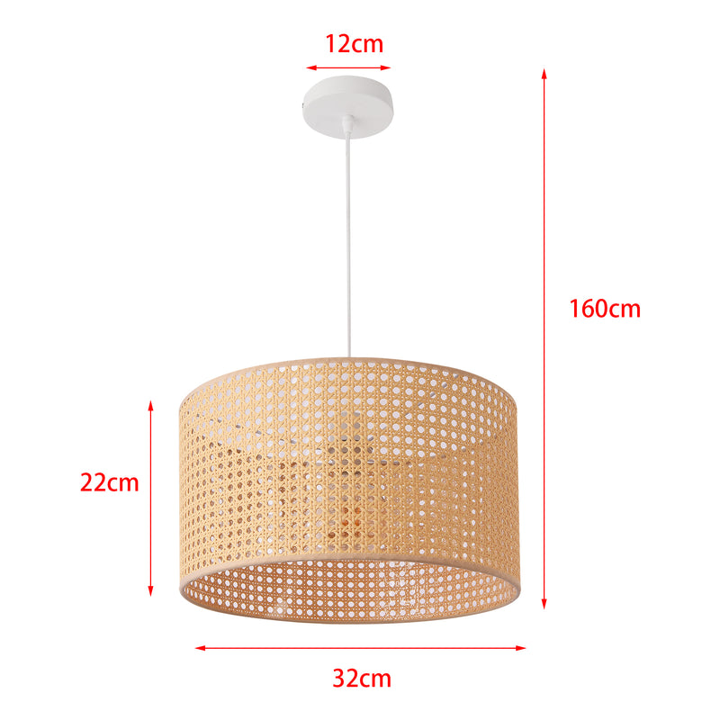 Schizzo in scala Lampada a Sospensione Shrewsbury con Paralume Cilindrico Traforato - Beige lux.pro