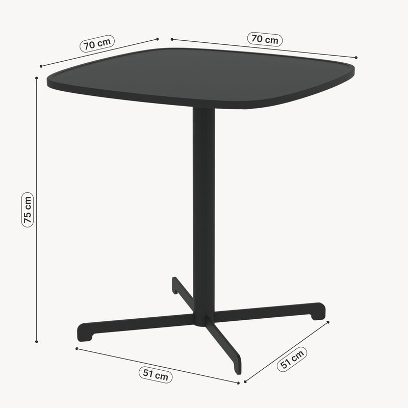Schizzo in scala Tavolo da Bistrot Foggia per Esterno in Acciaio 75 x 70 x 70 cm - Grigio Antracite casa.pro