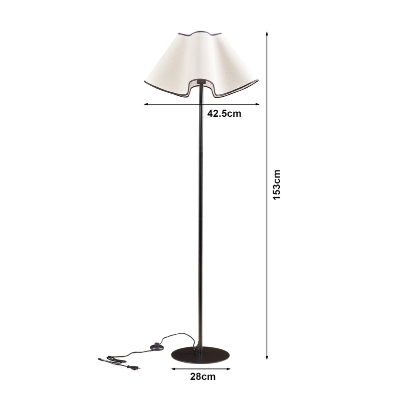 Schizzo in scala Lampada da Terra Ashton con Paralume a Cono Piantana Alta 153 cm Nero / Bianco lux.pro