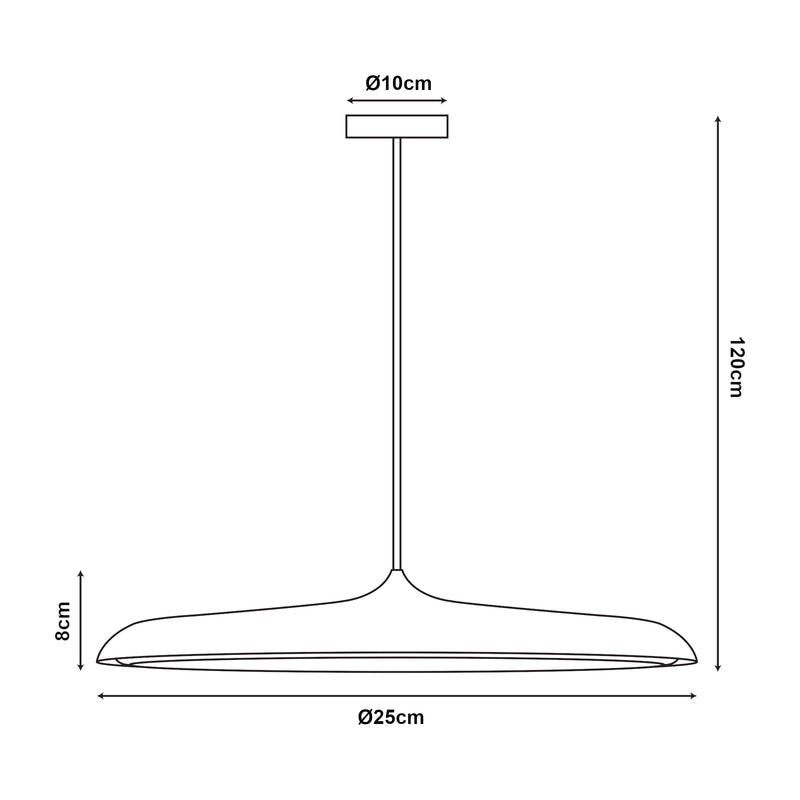 Schizzo in scala Lampada a Sospensione Oupilu con Illuminazione a LED - Nero/Bianco lux.pro