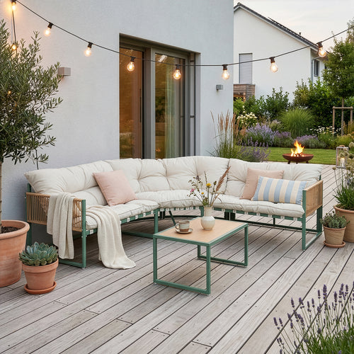 Set Salottino per Esterno Karg Divano Modulare a 3 pezzi e Tavolino casa.pro