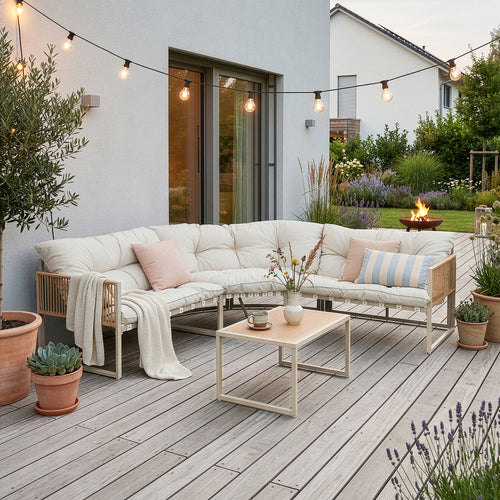 Set Salottino per Esterno Karg Divano Modulare a 3 pezzi e Tavolino casa.pro