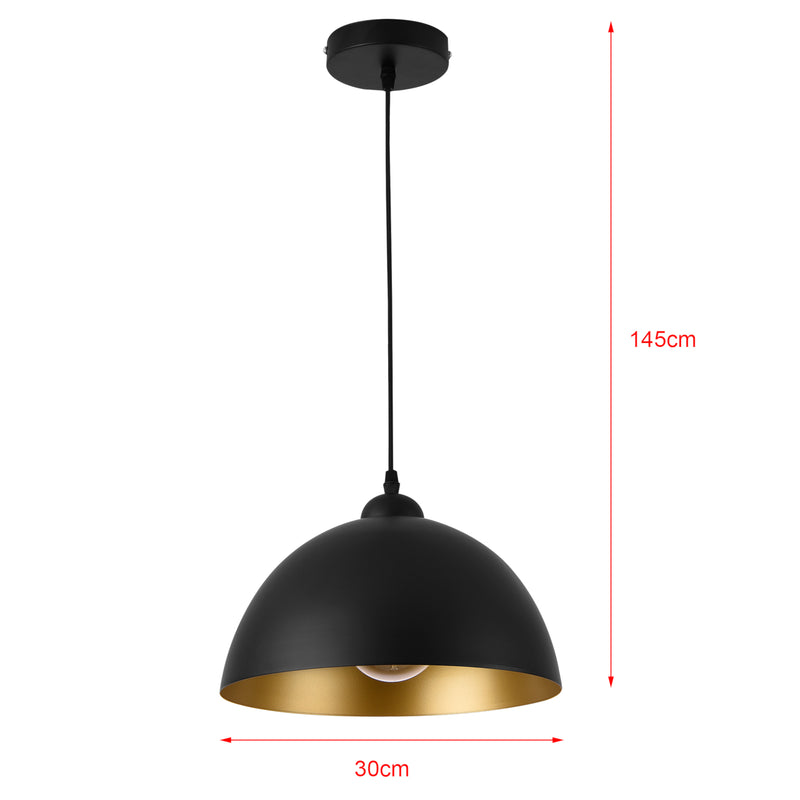 Schizzo in scala Set di 2 Lampade a Sospensione Toulon con Paralumi Emisferici in Metallo - Vari Colori lux.pro