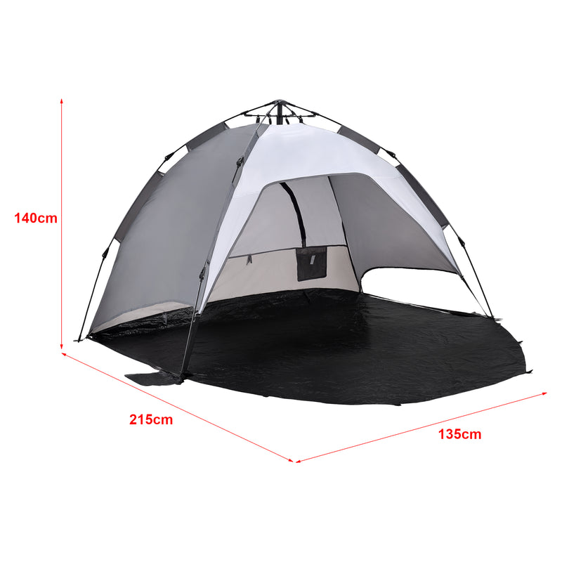 Schizzo in scala Tenda Pop Up da Spiaggia Mullsjö per 2 Persone Incl. Borsa di Trasporto pro.tec