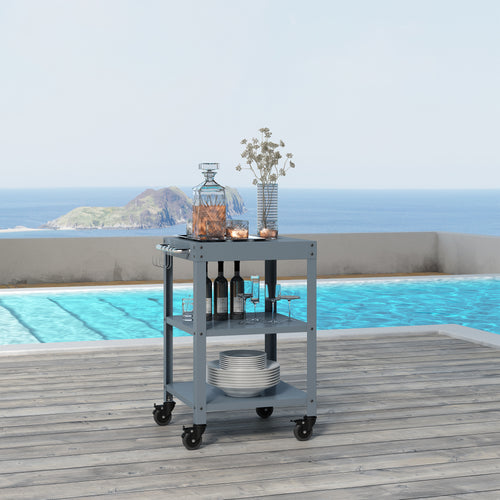 Carrello Portavivande Bolognano di Servizio a 3 Ripiani 81x50x50 cm - casa.pro