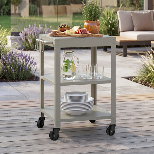 Carrello Portavivande Bolognano di Servizio a 3 Ripiani 81x50x50 cm - casa.pro