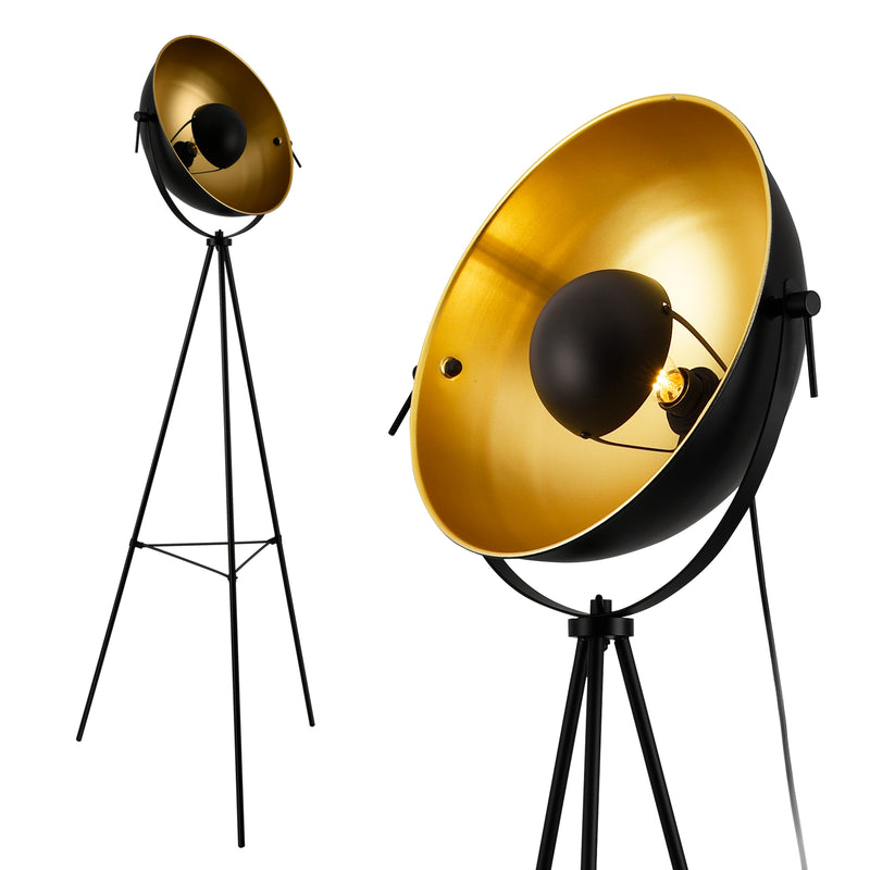 Schizzo in scala Lampada da Terra in Metallo in stile Treppiedi con Paralume Girevole Illuminazione Faro E27 60W Piantana a Terra - Vari Colori