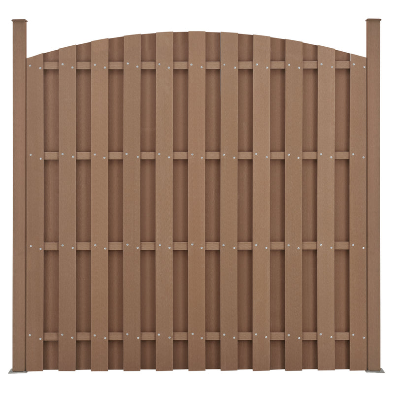 Schizzo in scala Steccato ad Arco con Doghe e Colonne in WPC e Base in Acciaio 185 x 193 cm - NEU.HOLZ
