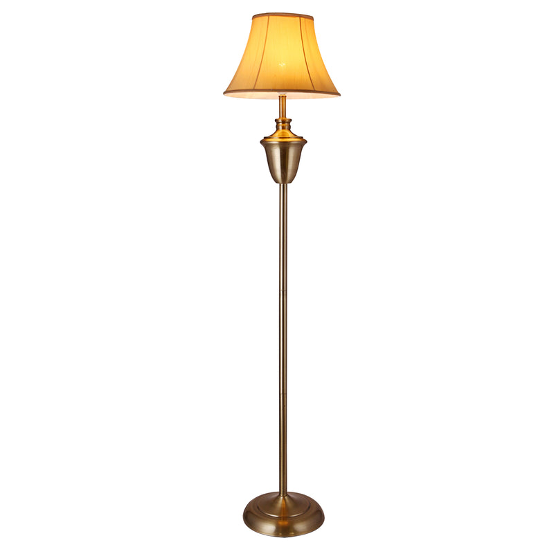 Schizzo in scala Lampada da Terra Madrid Paralume in Tessuto a Forma di Cono - Beige / Marrone - lux.pro