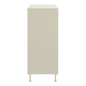 Sideboard Lindau Acciaio 97x80x40 cm Bianco crema [en.casa]