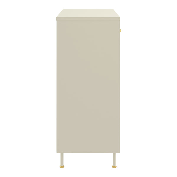 Sideboard Lindau Acciaio 97x80x40 cm Bianco crema [en.casa]