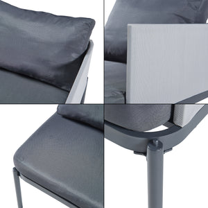 Set di mobili da giardino Accettura 3 pz. Alluminio Grigio [casa.pro]