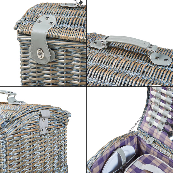 Cesto da picnic Folldal per 2 persone 40x28x25 cm [casa.pro]