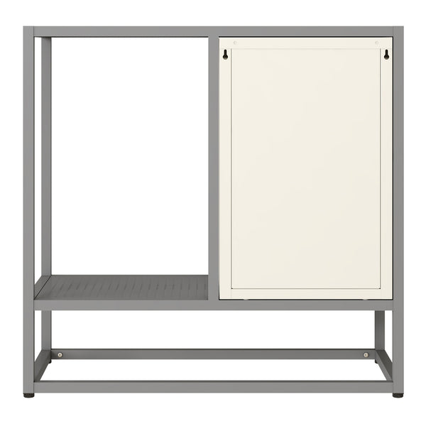Sideboard Burlöv Acciaio 70x72x35 cm Grigio/Bianco [en.casa]