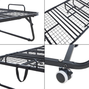 Letto Pieghevole Borjavle con Materasso in Schiuma a Memoria 90x200 cm Brandina Singola con Rotelle [en.casa] 