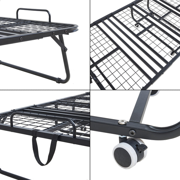 Letto Pieghevole Borjavle con Materasso in Schiuma a Memoria 90x200 cm Brandina Singola con Rotelle [en.casa] 