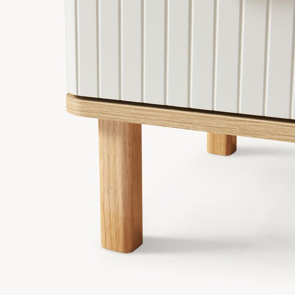 Comodino Ferrersp con 2 cassetti 50x40x40 cm effetto quercia/colore sabbia [en.casa]