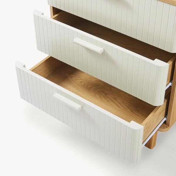Cassettiera Ferrersp a 3 Cassetti Comò 70 x 60 x 40 cm - Effetto Rovere / Avena Oatmeal [en.casa]