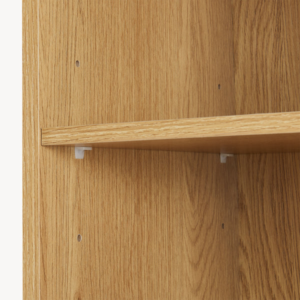 Mobile a Colonna Ferrersp Armadio da Bagno con Anta e Ripiani 160 x 42 x 35 cm - Effetto Rovere / Avena Oatmeal [en.casa]