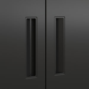 Libreria Hailuoto Scaffale in Acciaio con Ripiani Aperti e Armadietto 180x80x40 cm Nero opaco [en.casa] 