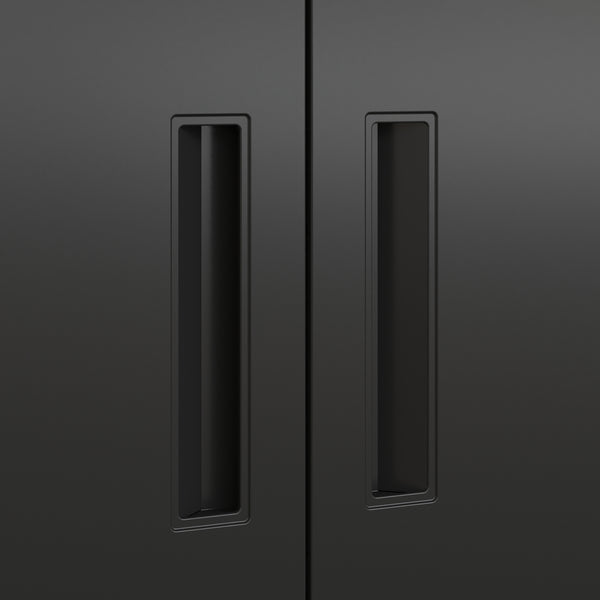 Libreria Hailuoto Scaffale in Acciaio con Ripiani Aperti e Armadietto 180x80x40 cm Nero opaco [en.casa] 