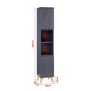 Set mobili da bagno 5 pezzi Overath Grigio [en.casa]