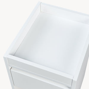 Comodino Lure 55x30x35 cm Bianco/effetto quercia [en.casa]