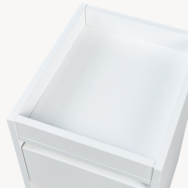 Comodino Lure 55x30x35 cm Bianco/effetto quercia [en.casa]