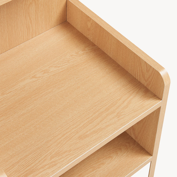 Comodino Bordkak con ripiano 75x35x30 cm effetto quercia/bianco [en.casa]