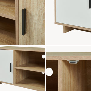 Mobile TV Kenta 120x39x52 cm effetto quercia Sonoma/bianco [en.casa]