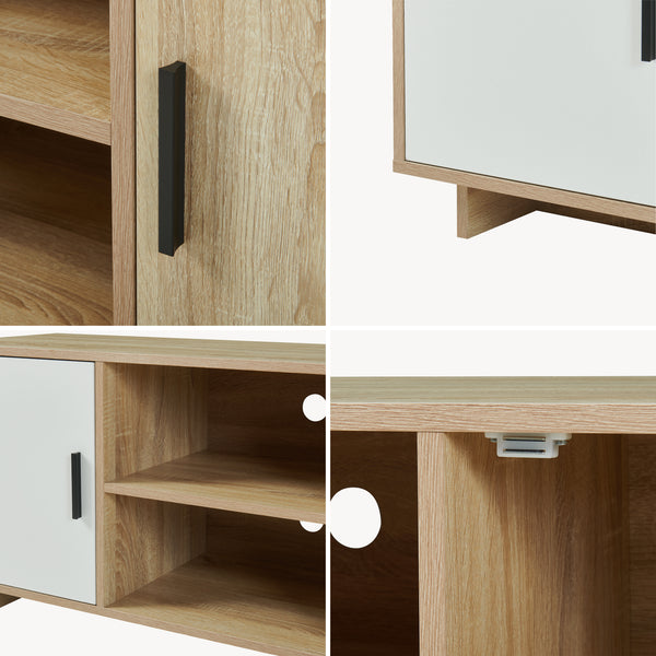 Mobile TV Kenta 120x39x52 cm effetto quercia Sonoma/bianco [en.casa]