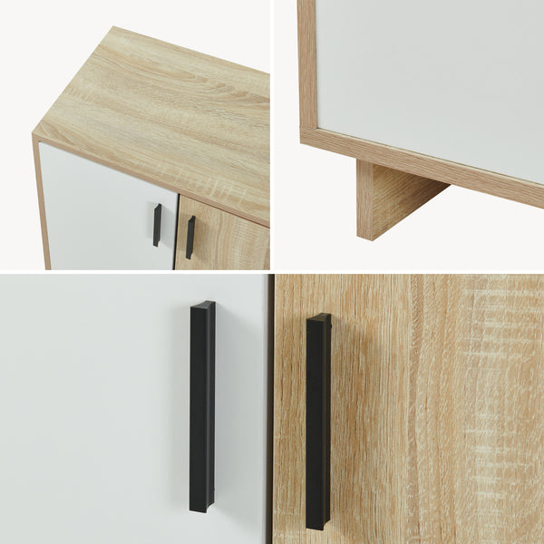 Mobiletto Kenta 90x60x35 cm effetto rovere Sonoma/bianco [en.casa]