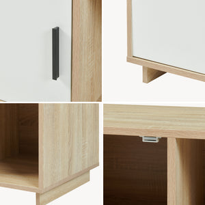 Tavolino Centrale da Salotto Kenta 80x45x40 cm Effeto Rovere Sonoma/Bianco [en.casa]