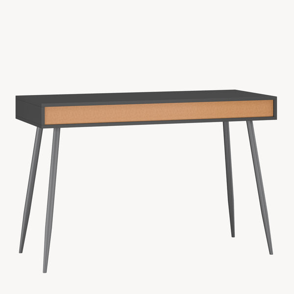Scrivania Tumba con 3 Cassetti 115 x 48 x 76 cm - Nero/Effetto Noce [en.casa]