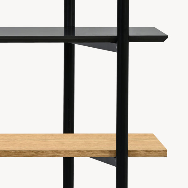 Libreria Kappespoo 124x80x35 cm Nero/effetto quercia [en.casa]
