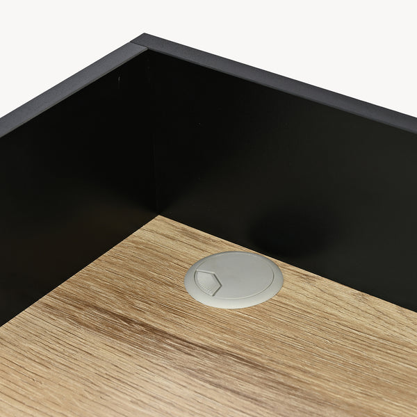 Scrivania Kappespoo 84x80x50 cm Nero/effetto quercia [en.casa]