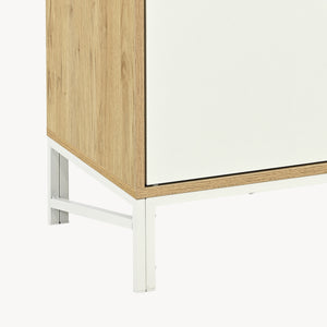 Comò Kerrköndam 94x76x40 cm effetto quercia/bianco [en.casa]
