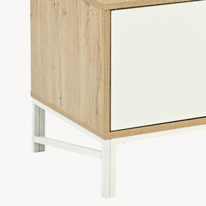 Mobile TV Kerrköndam 120x40x46 cm effetto quercia/bianco [en.casa]