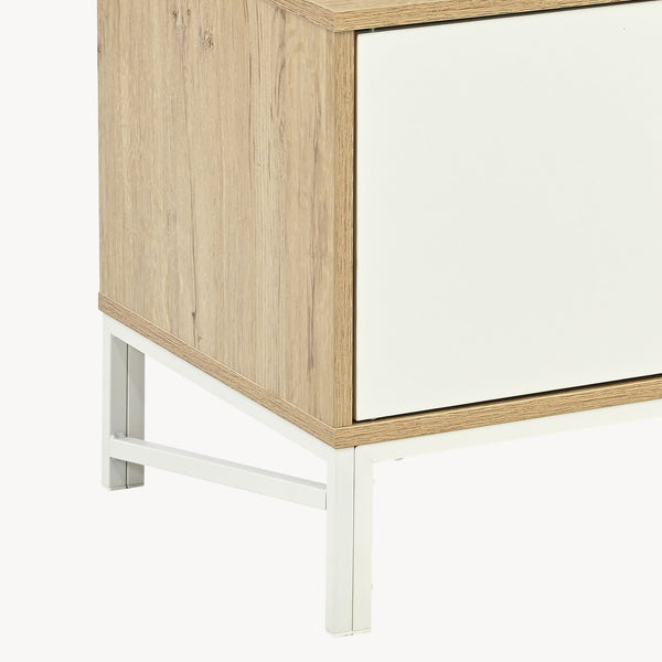 Mobile TV Kerrköndam 120x40x46 cm effetto quercia/bianco [en.casa]