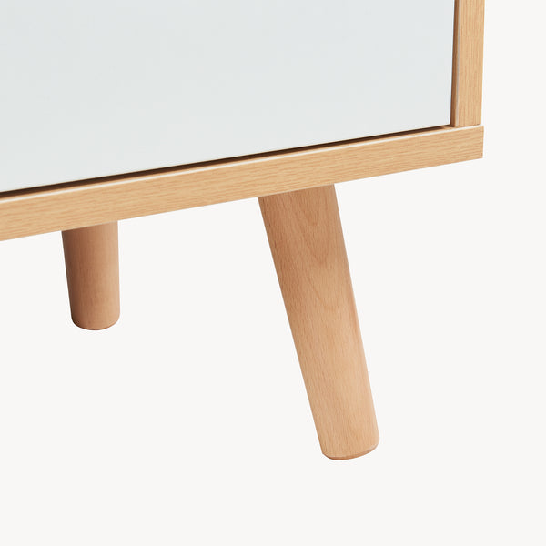 Comodino Bordkak 55x48x30 cm effetto quercia/bianco [en.casa]