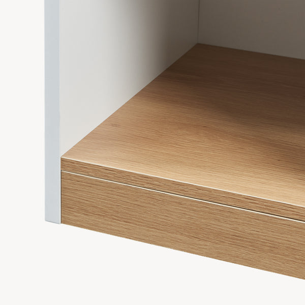 Comodino Lure 55x30x35 cm Bianco/effetto quercia [en.casa]