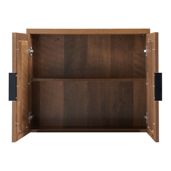 Set mobili da bagno Namsskogan 4 pz. effetto noce [en.casa]