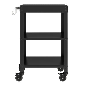 Set Bolognano Mobili da Esterno in Acciaio - Bancone Armadietto e Carrello Portavivande - Nero opaco casa.pro