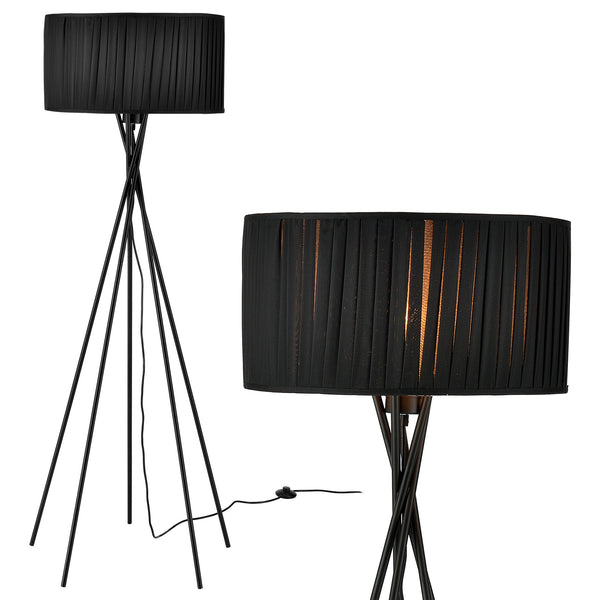 Lampada da terra Black Mikado 1x E27 48x155 cm Nero lux.pro