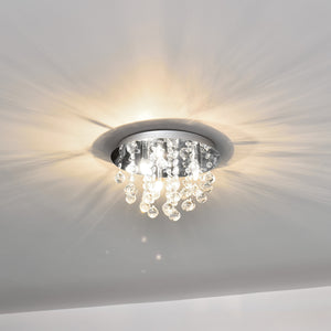 Plafoniera Rotonda Trio con 3 Fonti Luce e Cristalli Artificiali - Cromo/Argento lux.pro 