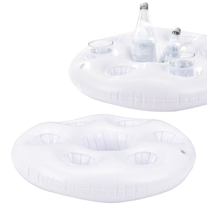Portabevande Galleggiante per Piscina Supporto Gonfiabile per Drink Ø60 cm Bianco casa.pro