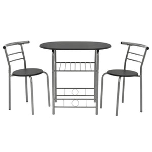 Gruppo da pranzo Yiltornio (Set, 3 pz) Nero/Argento [en.casa]