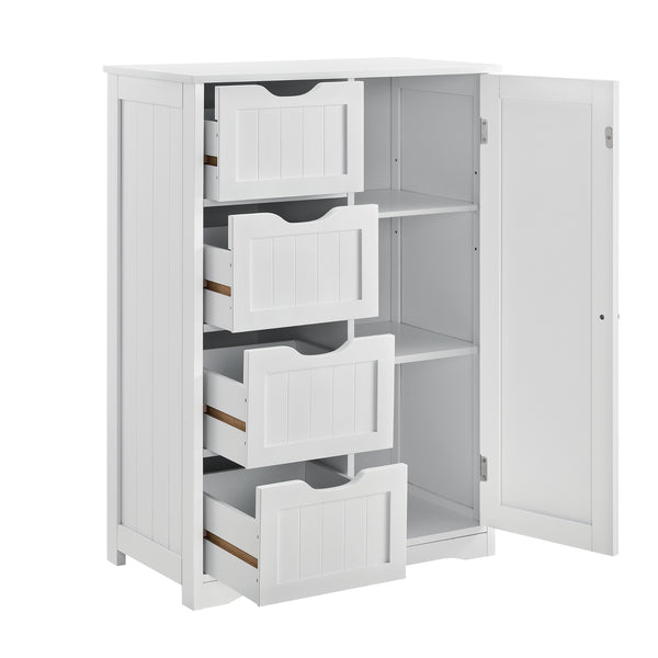 Mobile da Bagno Waterford con 4 Cassetti e 3 Scomparti 81 x 55 x 30 cm - Bianco [en.casa] 