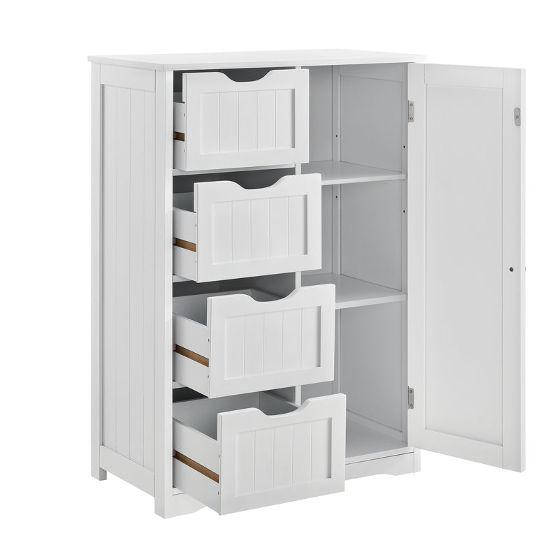 Schizzo in scala Mobile da Bagno Waterford con 4 Cassetti e 3 Scomparti 81 x 55 x 30 cm - Bianco [en.casa] 