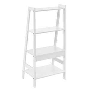 Scaffale a scala Himare 90x43x32 cm con 4 scomparti Bianco en.casa